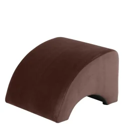 Polsterhocker aus Samtvelours in Braun - Vastonia