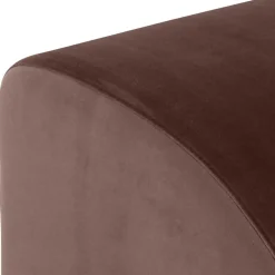 Polsterhocker aus Samtvelours in Braun - Vastonia