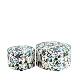 Polsterhocker Duo mit Blumen Muster - Tujago (zweiteilig)