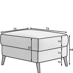 Polsterhocker in Bordeaux Rot Samt - Delphima