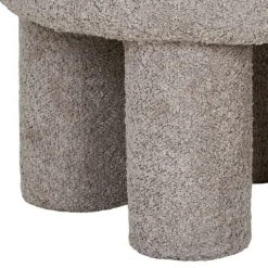 Polsterhocker in Hellgrau Boucle - Pandorra