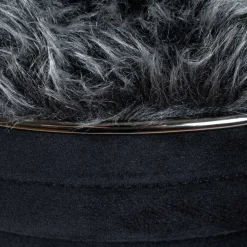 Polsterhocker in Schwarz und Dunkelgrau - Galveston