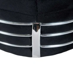 Polsterhocker in Schwarz und Dunkelgrau - Galveston