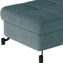 Polsterhocker mit Truhe in Petrol Blau - Garisa