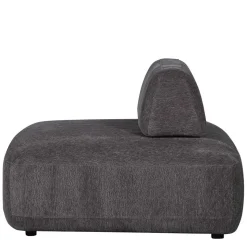 Polsterhocker mit verstellbarer Rückenlehne in Dunkelgrau - Atan