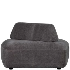 Polsterhocker mit verstellbarer Rückenlehne in Dunkelgrau - Atan