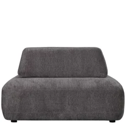 Polsterhocker mit verstellbarer Rückenlehne in Dunkelgrau - Atan