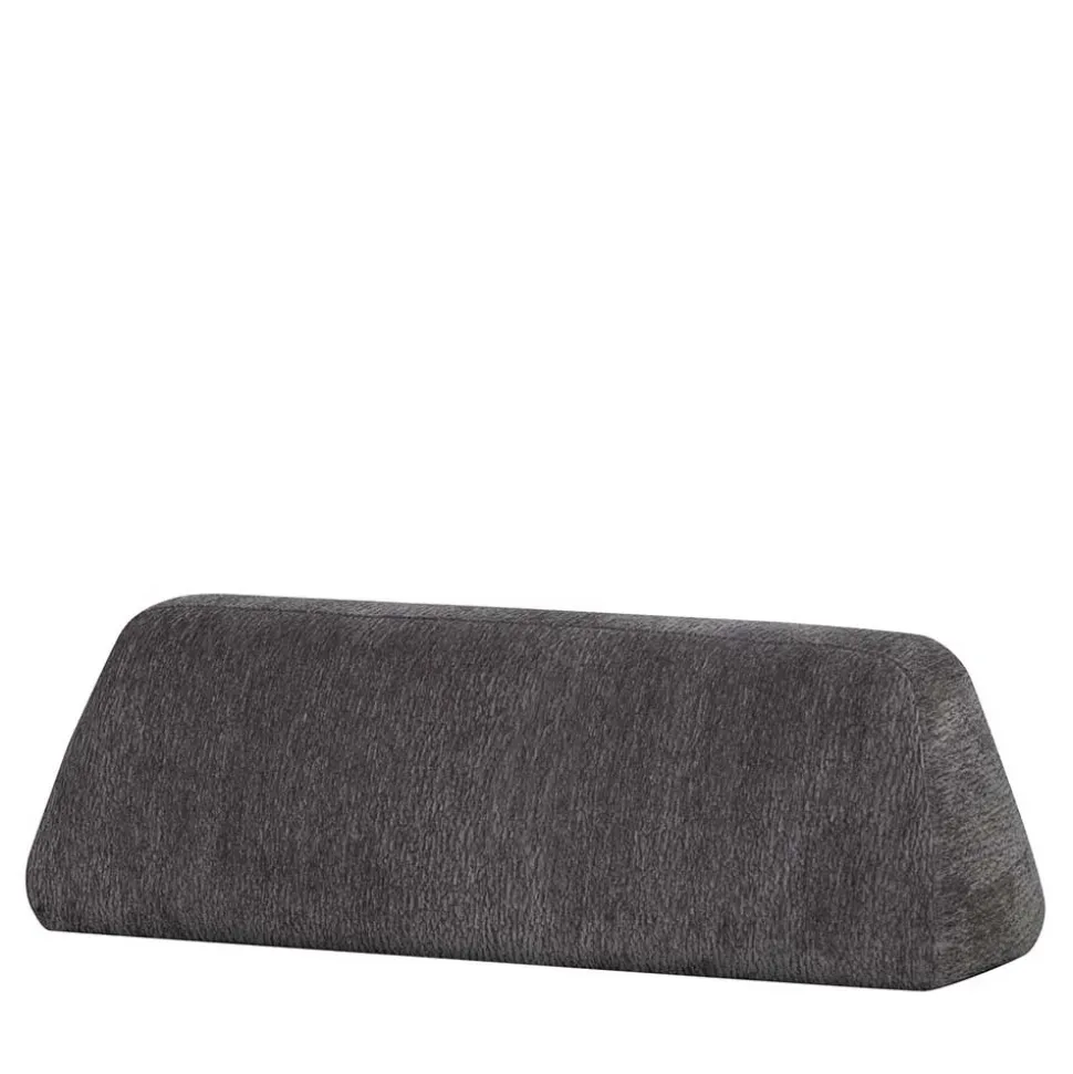 Polsterhocker mit verstellbarer Rückenlehne in Dunkelgrau - Atan