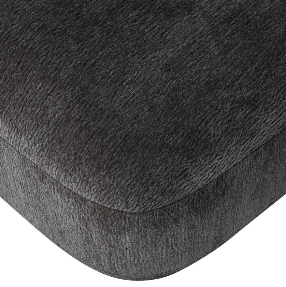 Polsterhocker mit verstellbarer Rückenlehne in Dunkelgrau - Atan