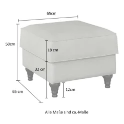 Polstersessel & Hocker in Beige - Merandes (zweiteilig)