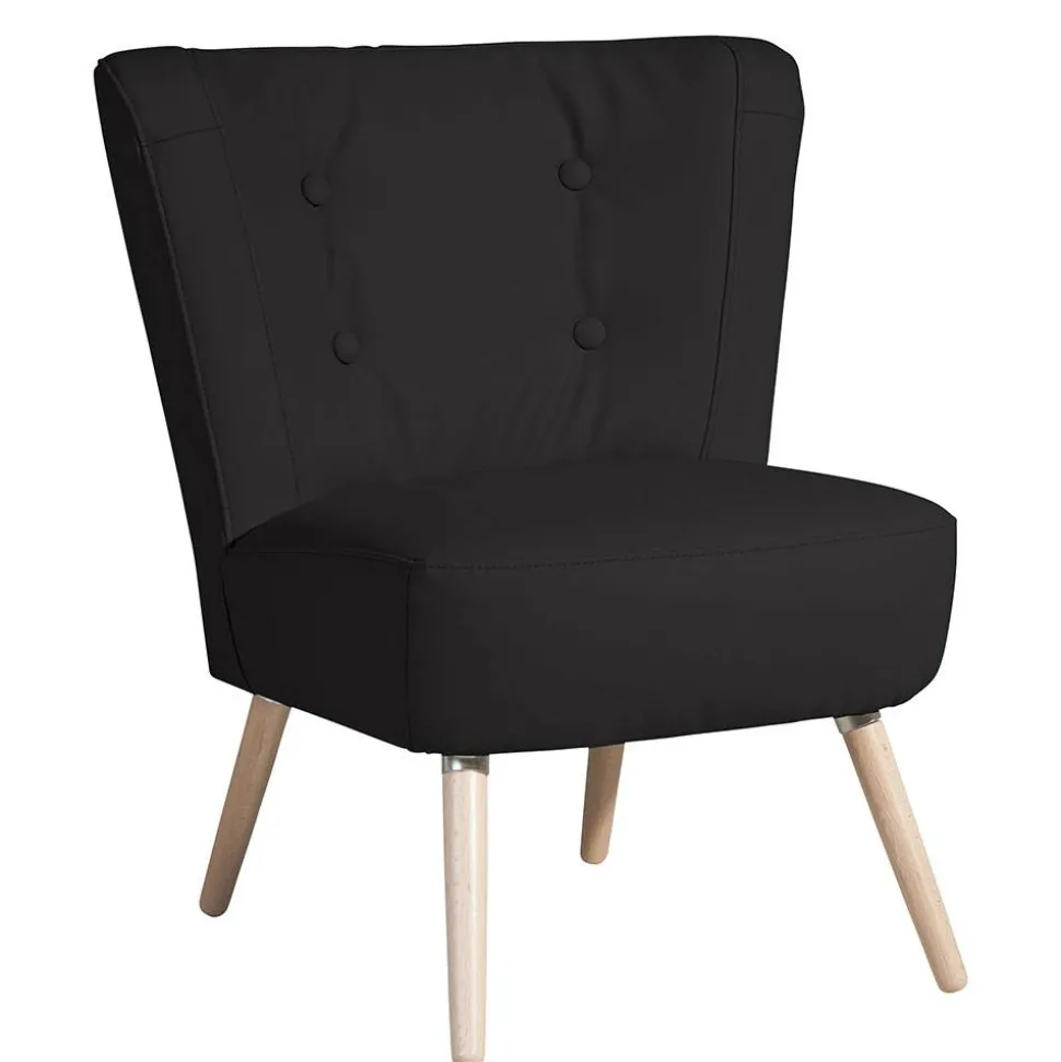 Polstersessel aus Kunstleder in Schwarz - Adaliz