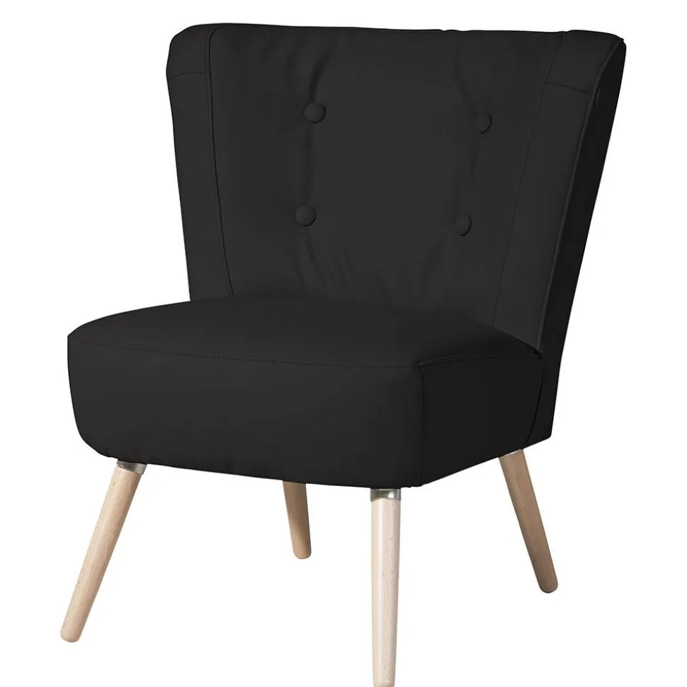 Polstersessel aus Kunstleder in Schwarz - Adaliz