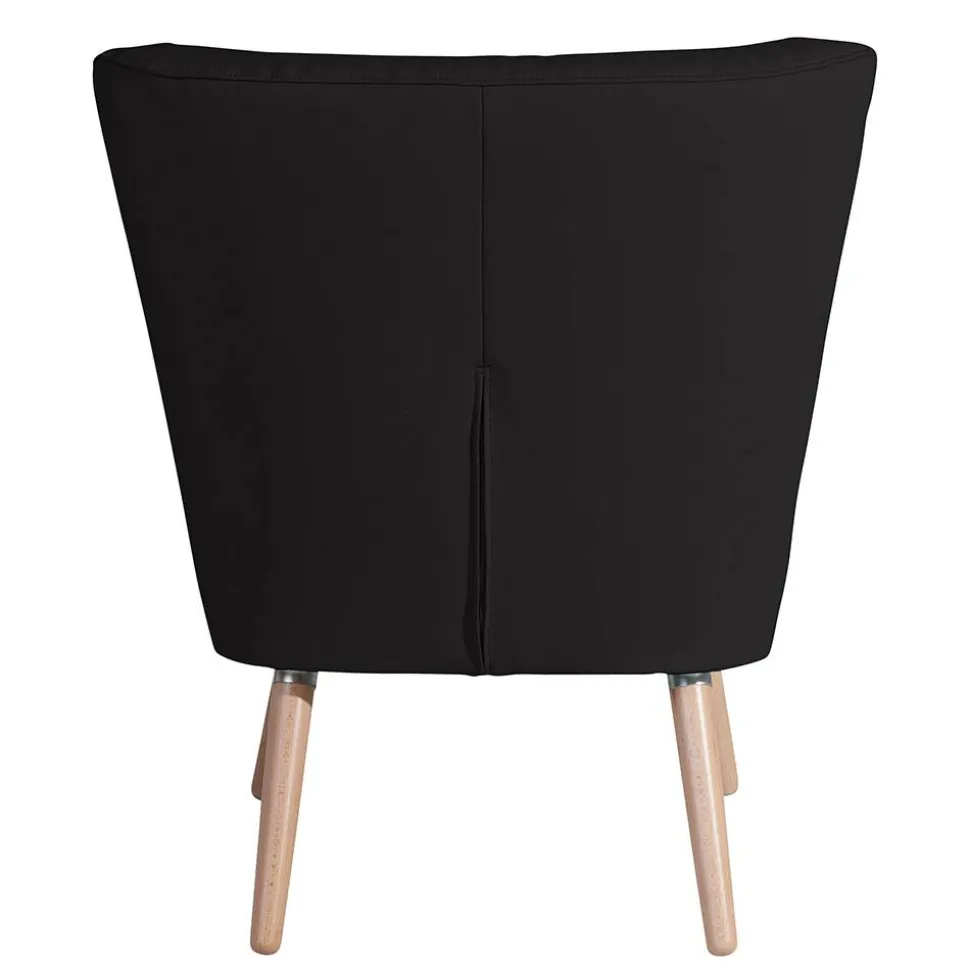 Polstersessel aus Kunstleder in Schwarz - Adaliz