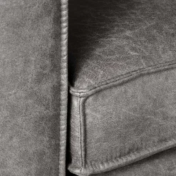 Polstersessel aus Recyclingleder in Grau - Latizia