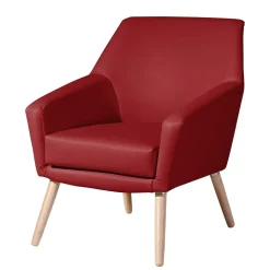 Polstersessel aus rotem Kunstleder - Jymma