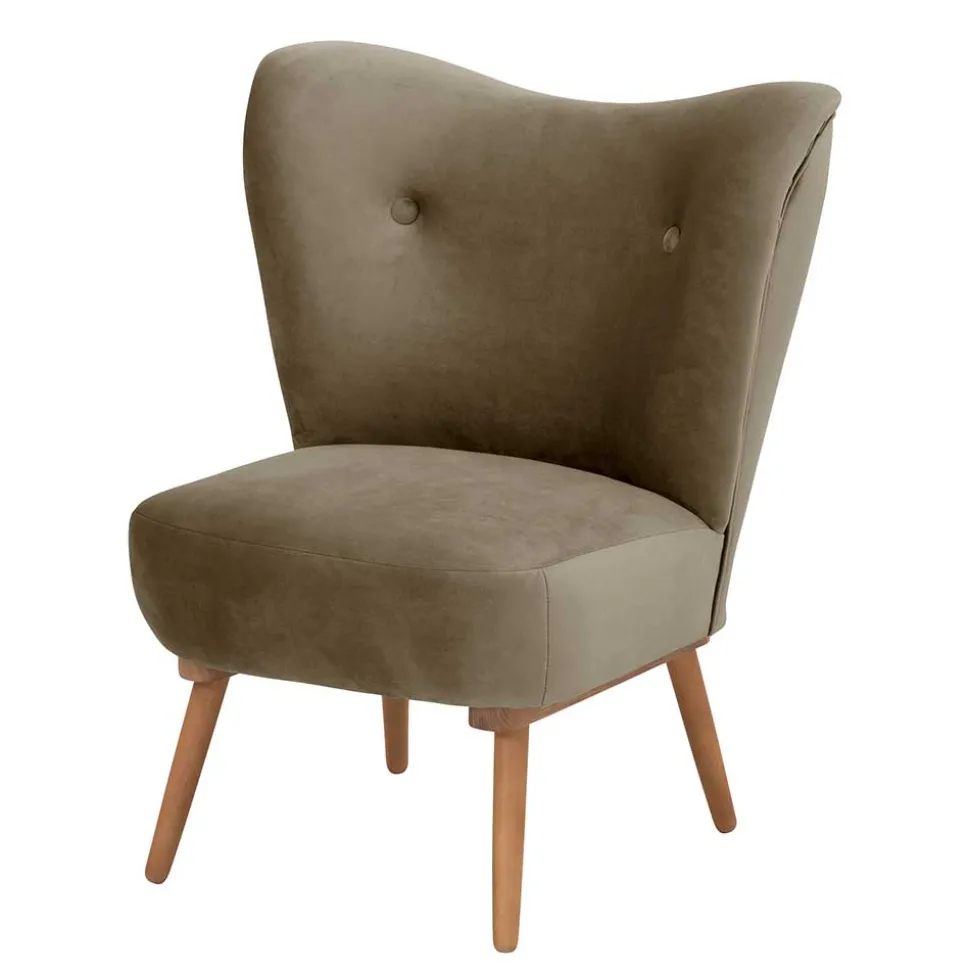 Polstersessel in Beigegrau und Erle - Debe