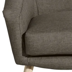 Polstersessel in Beigegrau Stoff - Jonas