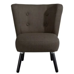 Polstersessel in Dunkelbraun und Schwarz - Melicus