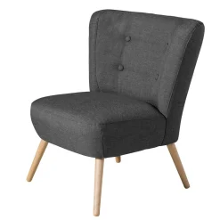 Polstersessel in Dunkelgrau Stoff - Cahira
