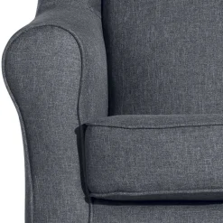 Polstersessel in Jeansblau und Buche - Patronia