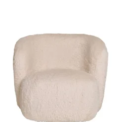 Polstersessel in Offwhite Webplüsch - Eddy