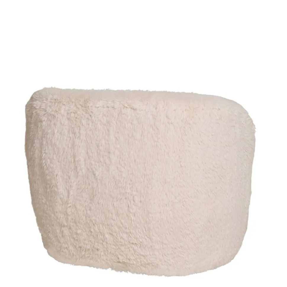 Polstersessel in Offwhite Webplüsch - Eddy