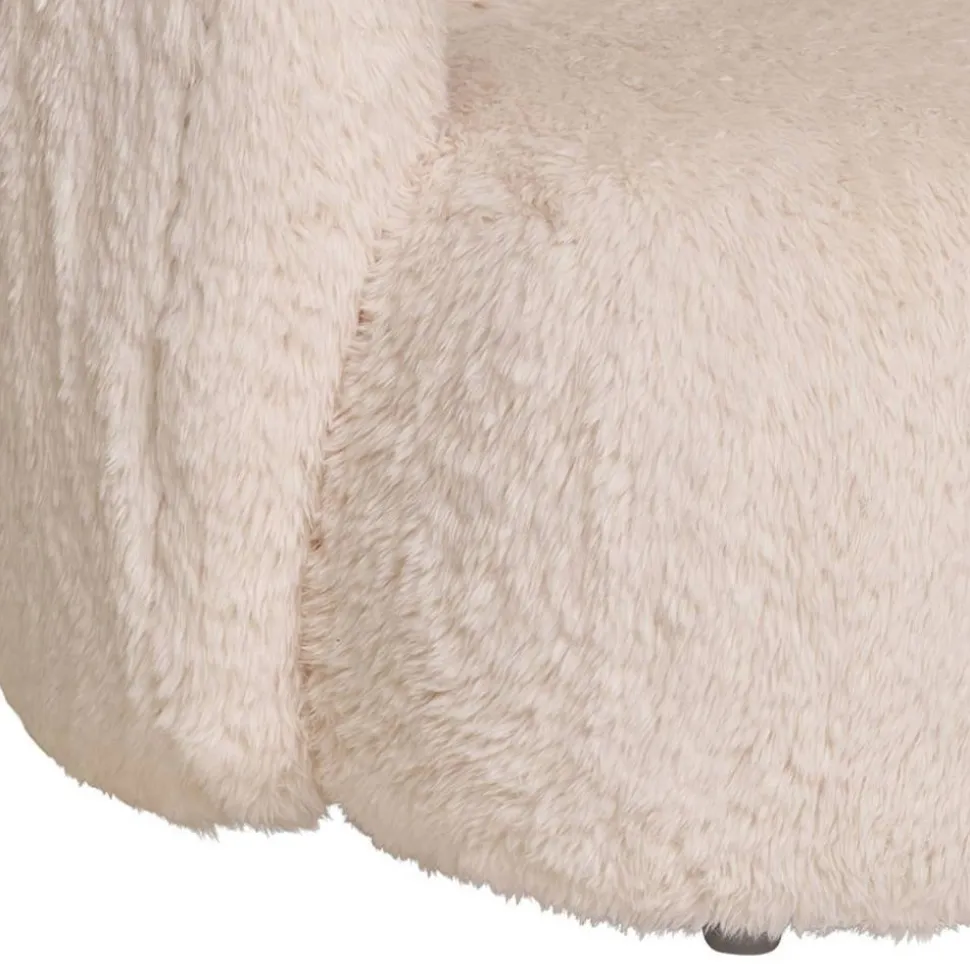 Polstersessel in Offwhite Webplüsch - Eddy