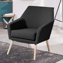 Polstersessel in Schwarz und Buche Natur - Gates