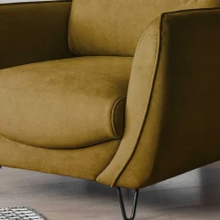 Polstersessel in Senfgelb Samt - Ombragon