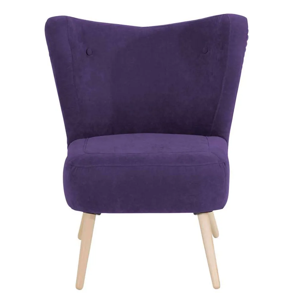 Polstersessel in Violett Velours - Coralla
