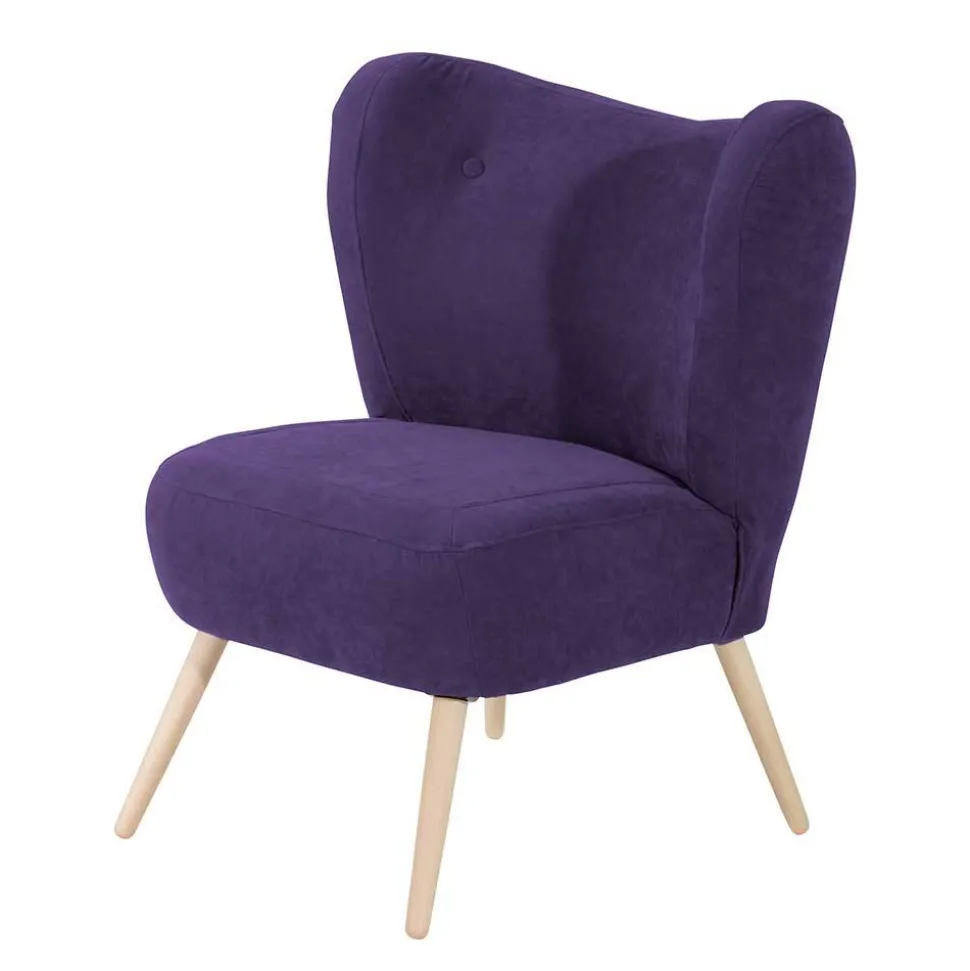 Polstersessel in Violett Velours - Coralla