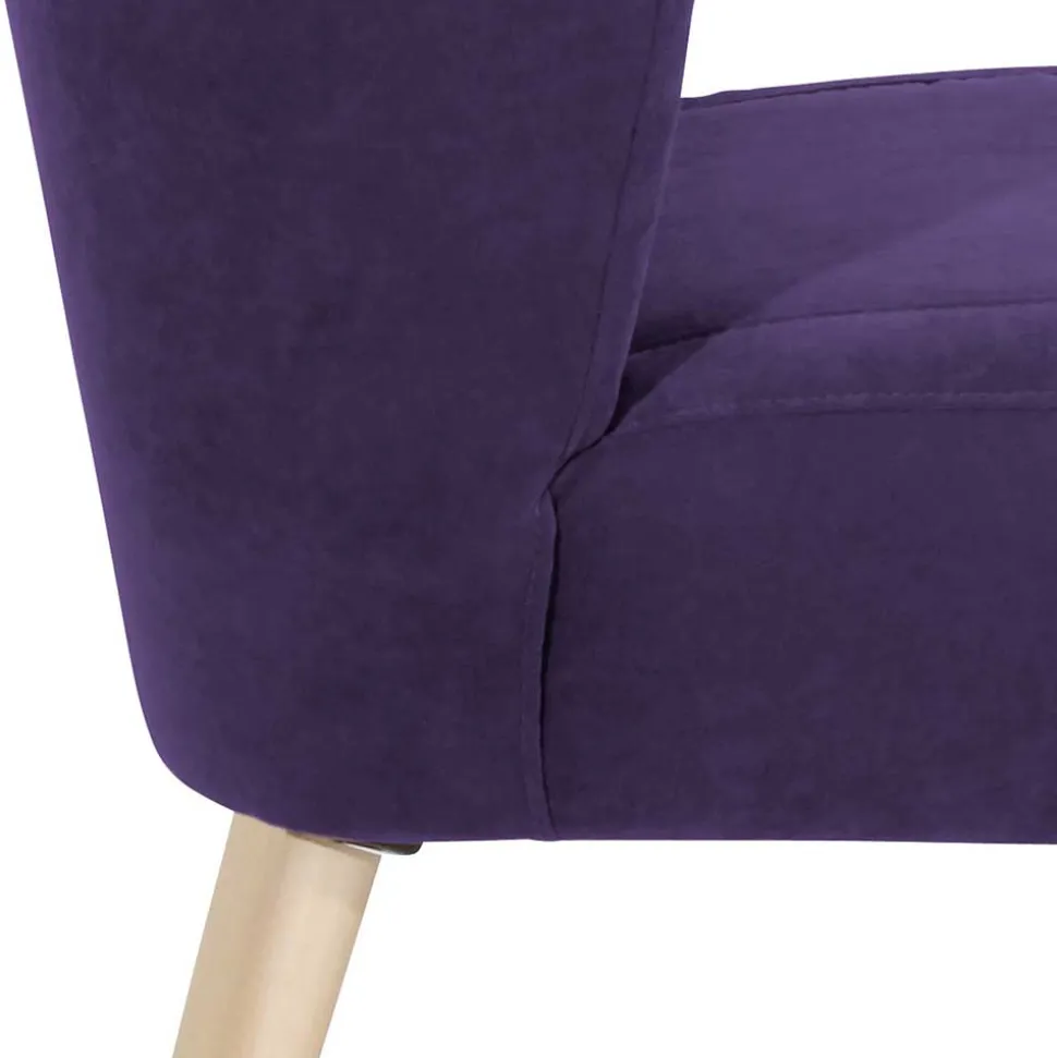 Polstersessel in Violett Velours - Coralla