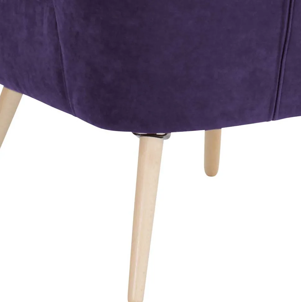 Polstersessel in Violett Velours - Coralla