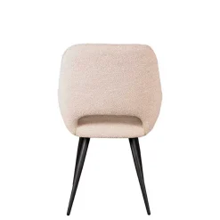 Polsterstühle aus Boucle in Beigegrau - Landhuis (2er Set)