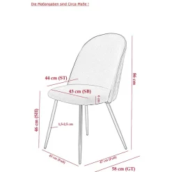 Polsterstühle in Petrol & Schwarz - Jeandru (4er Set)