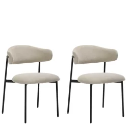 Polsterstühle in Taupe Strukturstoff - Filmau (2er Set)