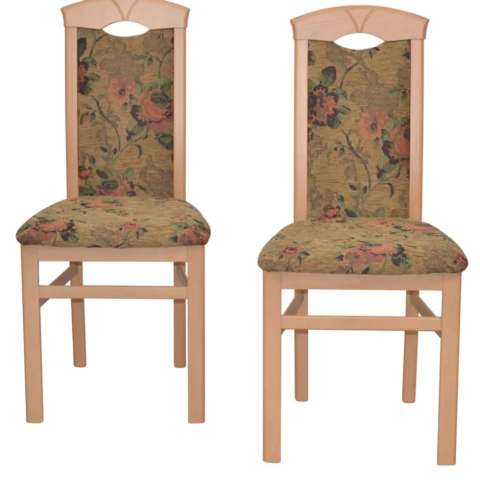 Polsterstühle mit Blumen Motiv - Vallona (2er Set)
