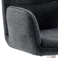 Polsterstuhl aus Chenille in Anthrazit - Makan (2er Set)