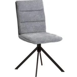 Polsterstuhl aus grauem Flockstoff - Anhora (2er Set)