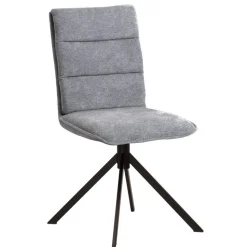 Polsterstuhl aus grauem Flockstoff - Anhora (2er Set)