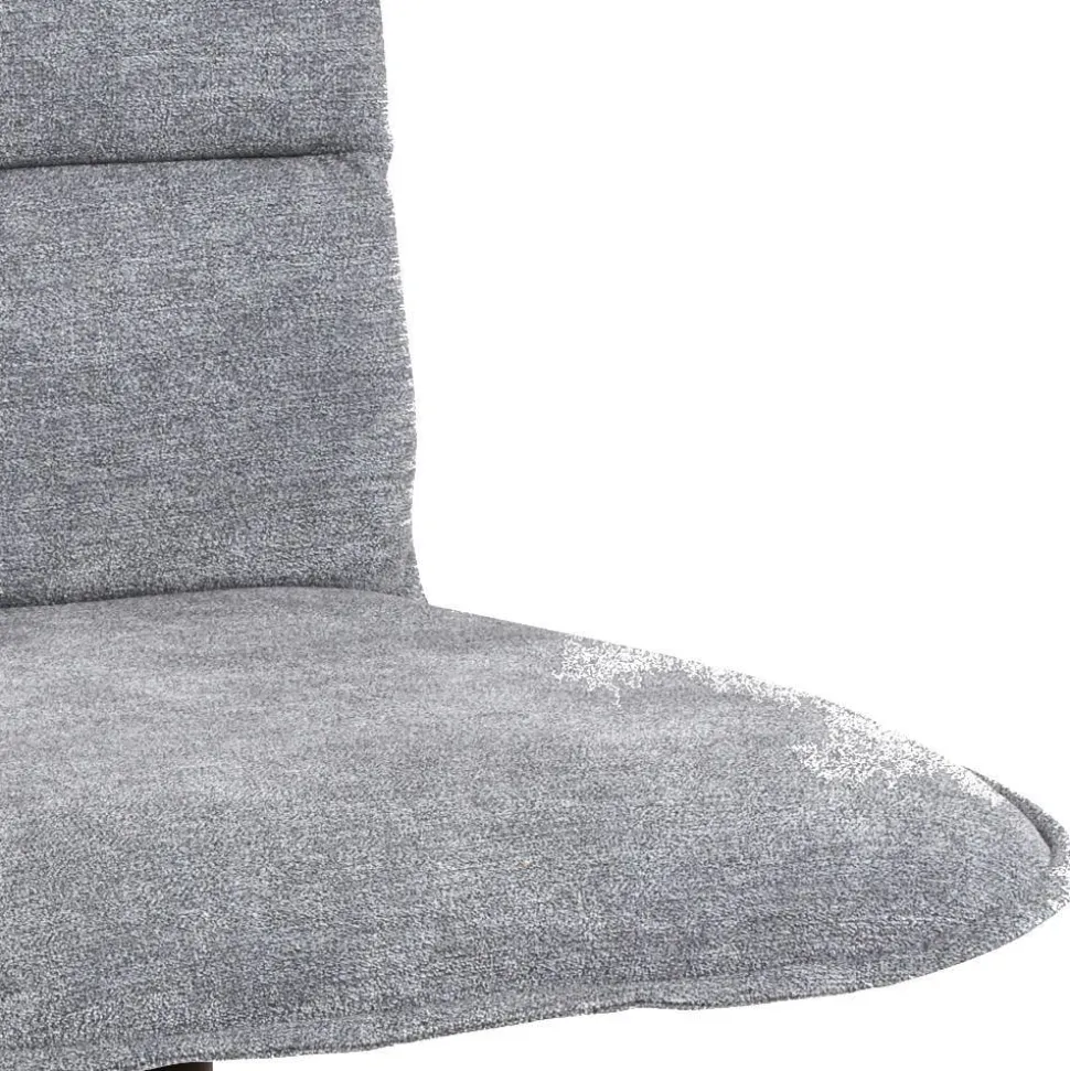 Polsterstuhl aus grauem Flockstoff - Anhora (2er Set)