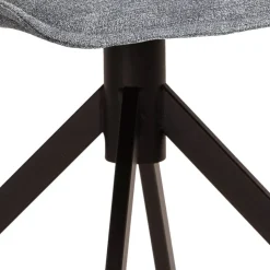 Polsterstuhl aus grauem Flockstoff - Anhora (2er Set)