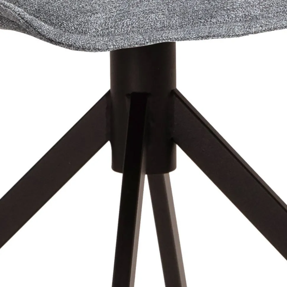 Polsterstuhl aus grauem Flockstoff - Anhora (2er Set)