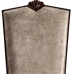 Polsterstuhl in Beige Samt & Braun Holz - Savossa