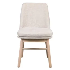 Polsterstuhl in Creme Strukturstoff - Peppino (2er Set)