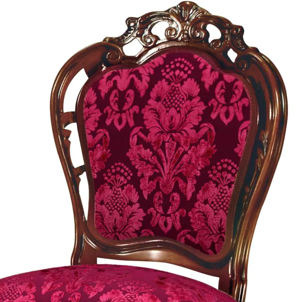 Polsterstuhl in Dunkelrot & Nussbaum - Ursanna