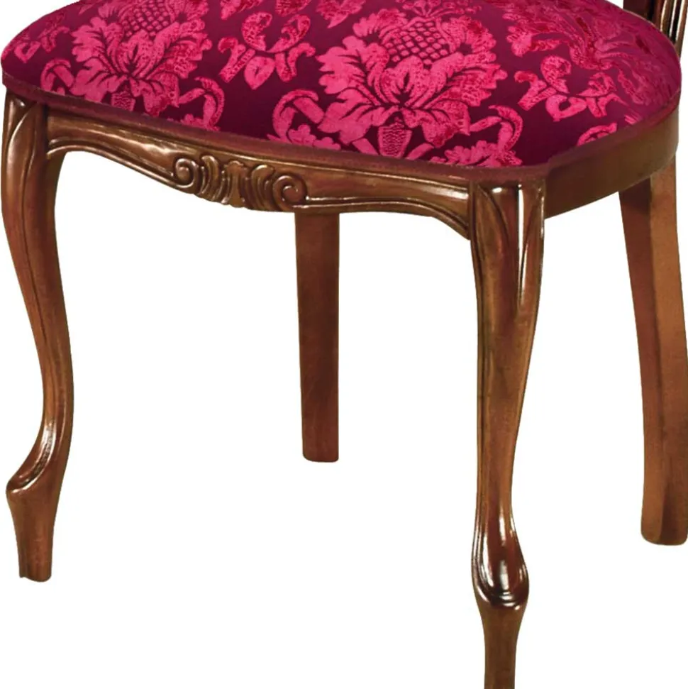 Polsterstuhl in Dunkelrot & Nussbaum - Ursanna