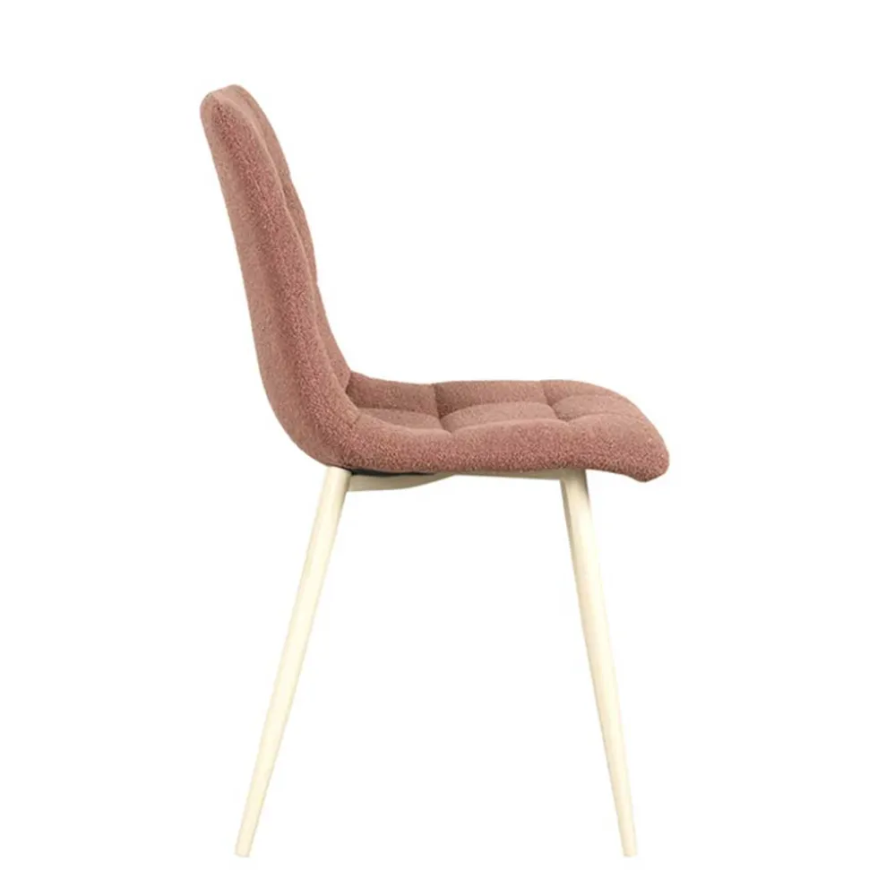 Polsterstuhl in Terracotta und Weiß - Elzanian