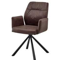 Polsterstuhl mit Armlehen auf Drehgestell - New Orleans (2er Set)