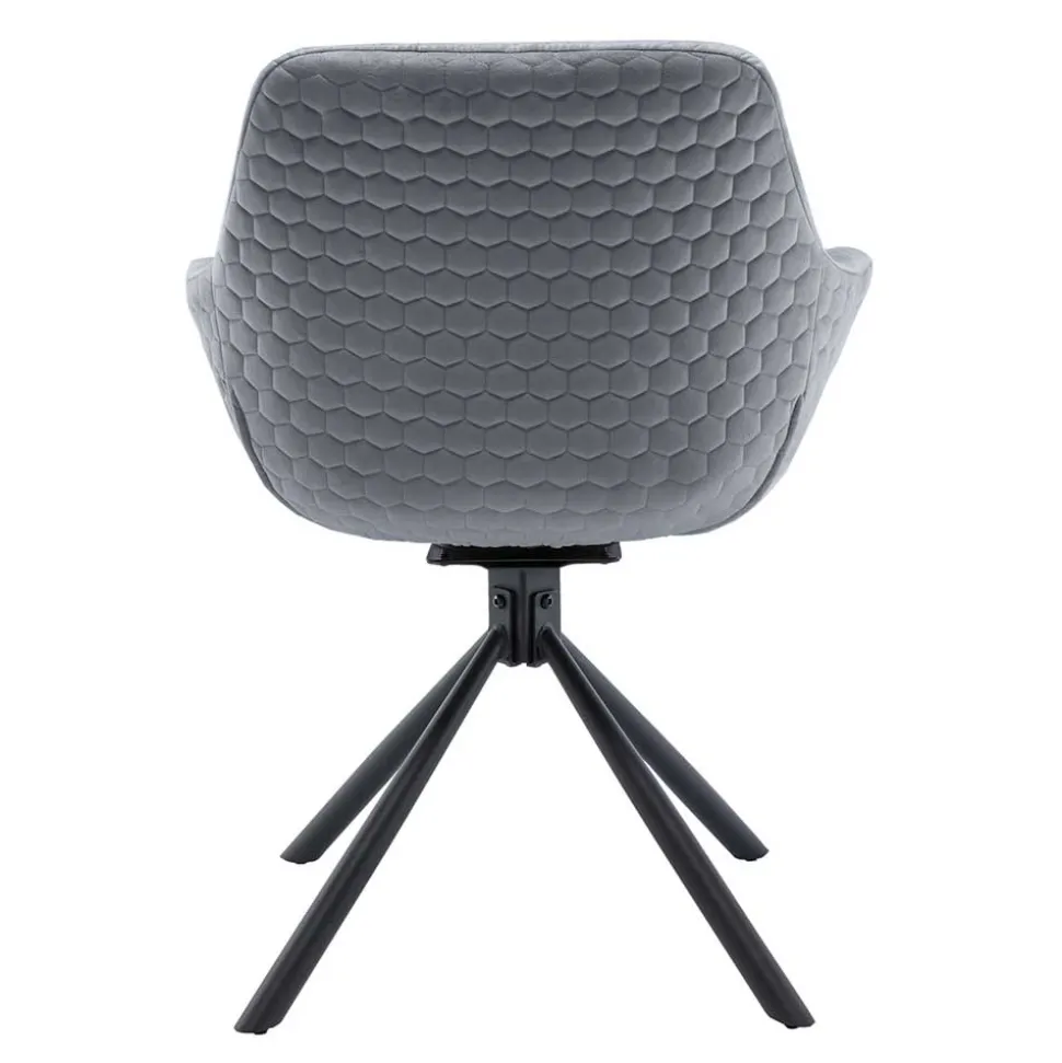 Polsterstuhl mit Armlehnen auf Drehgestell - Memphis